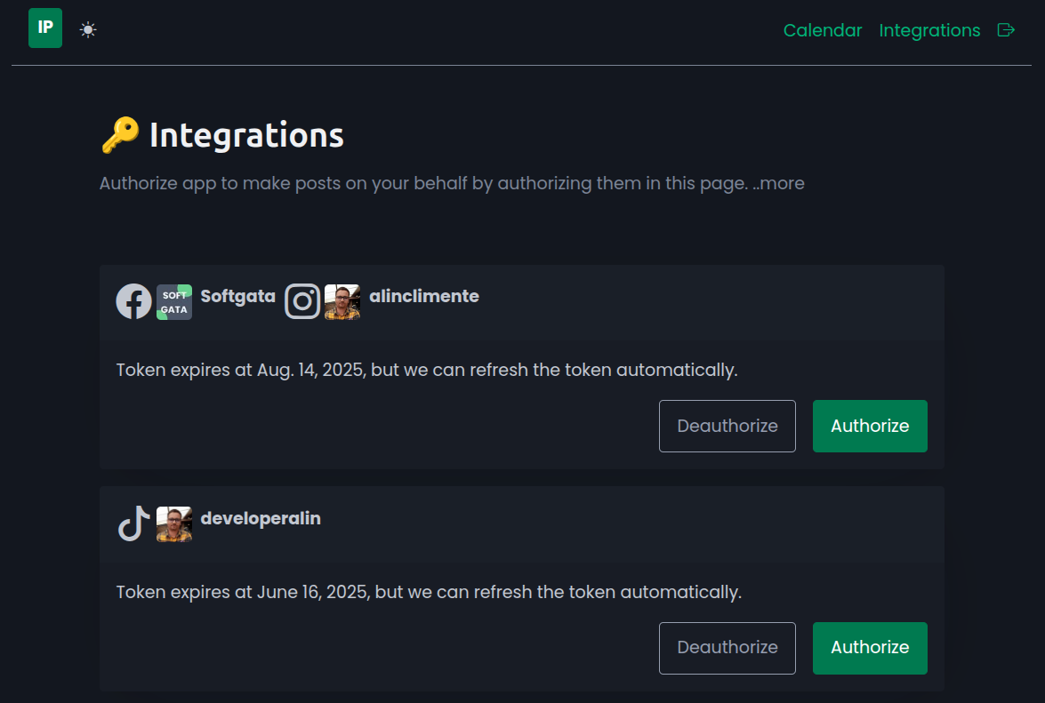 imposting integrations