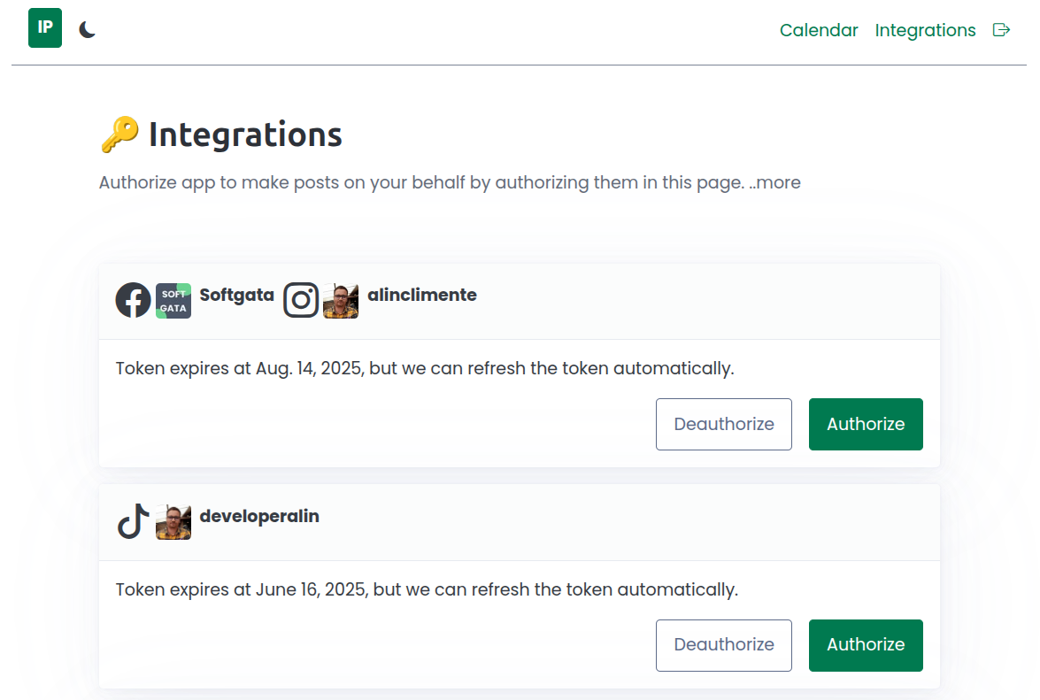 imposting integrations